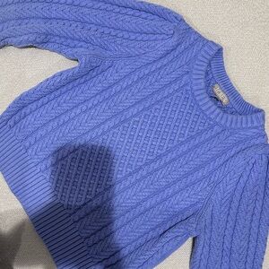 Jcrew blue lavender cotton Knit Sweater